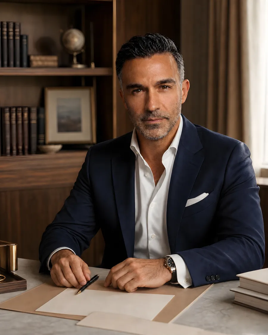 Anthony Clemenza, Founder and Chairman of The Legacy Foundation, writing at his desk.
